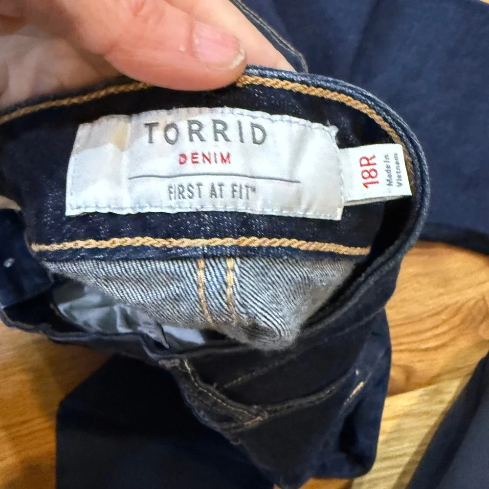 Torrid First At‎ Fit Relaxed Boot Jeans 18R Dark Wash Blue Denim